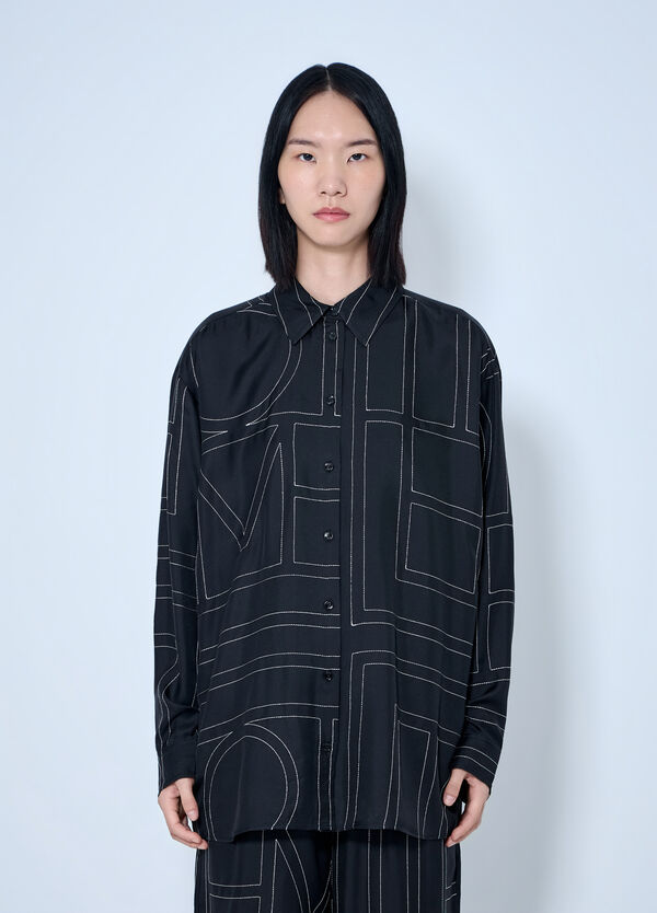 Toteme Classic Embroidered Shirt Black tot0265013